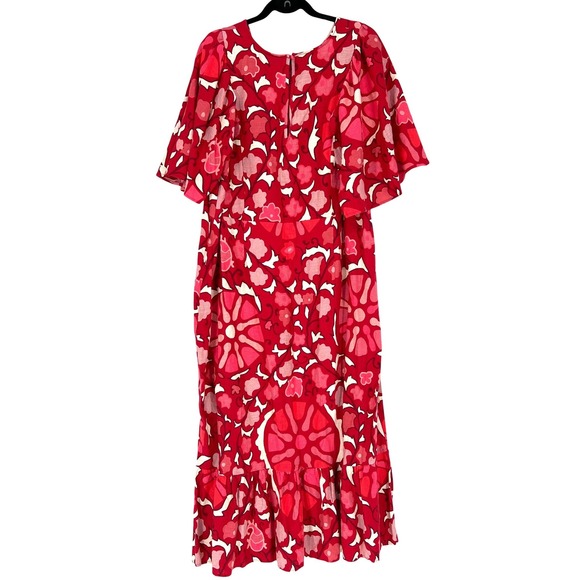 Rhode x Target Zinnia Floral Midi Dress Red Bell Sleeve Size 20 NWT - Picture 3 of 10